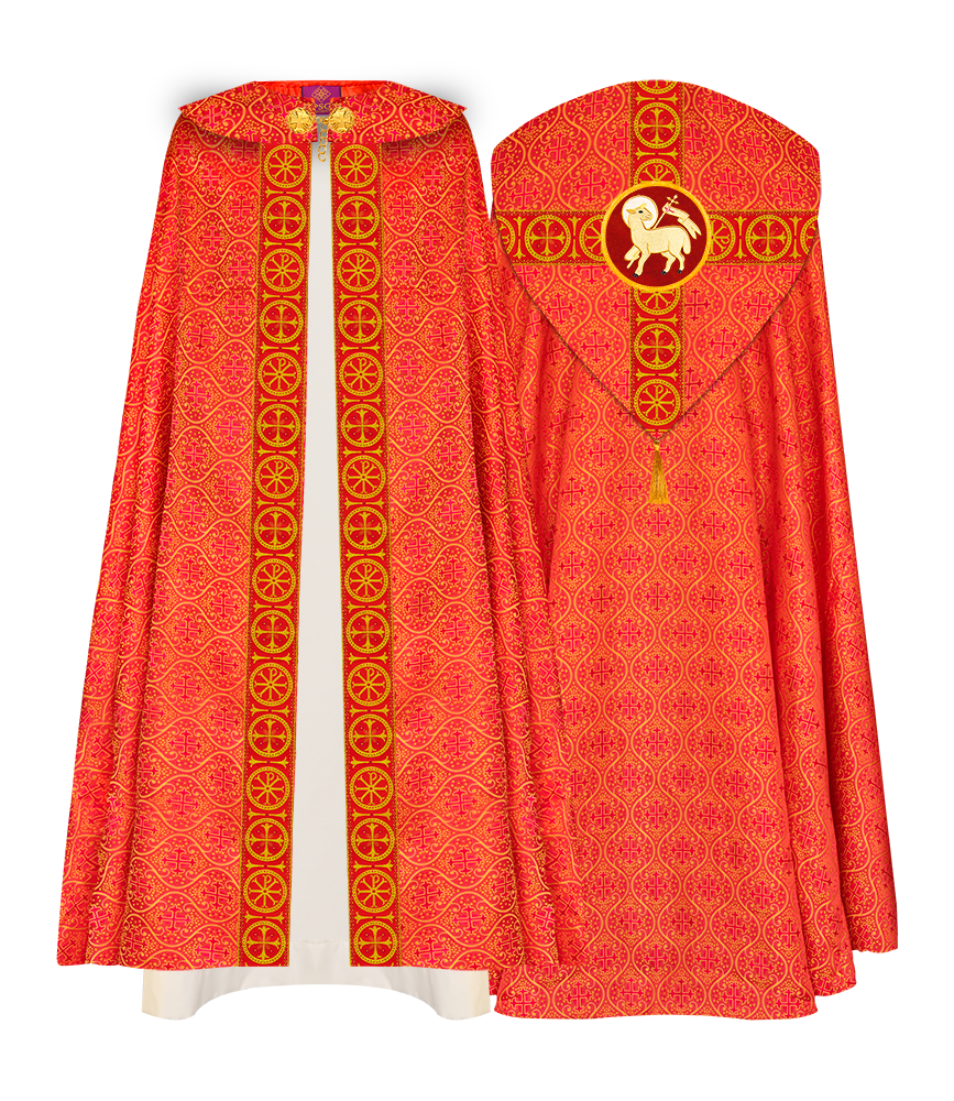 Gothic Cope Vestment with Cross Type Braided Motif