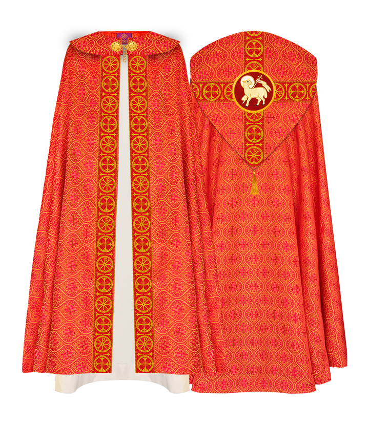 Gothic Cope Vestment with Cross Type Braided Motif