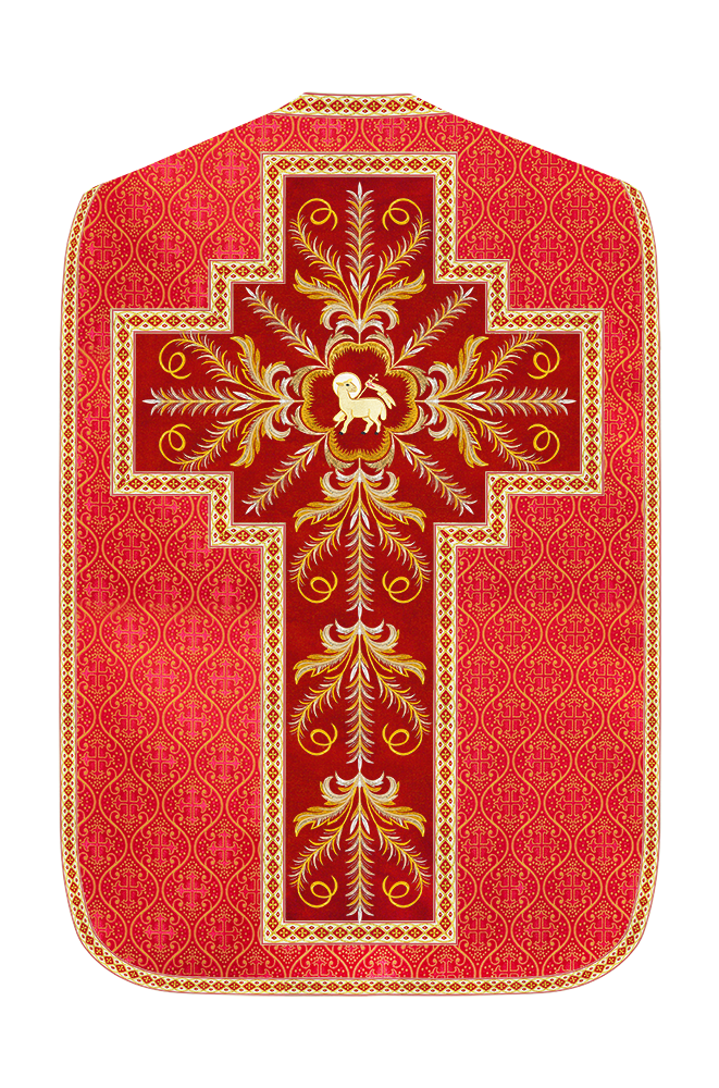 Roman Chasuble Vestment With Detailed Orphrey