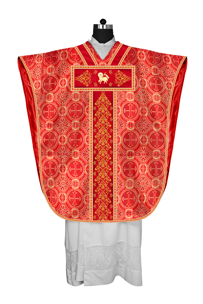 Borromean Chasuble Vestment With Braided Orphrey and Trims