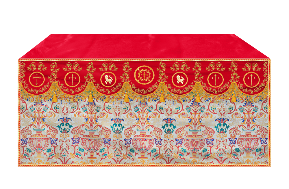 Tapestry  Altar Cloth with Liturgical Motif and Trims