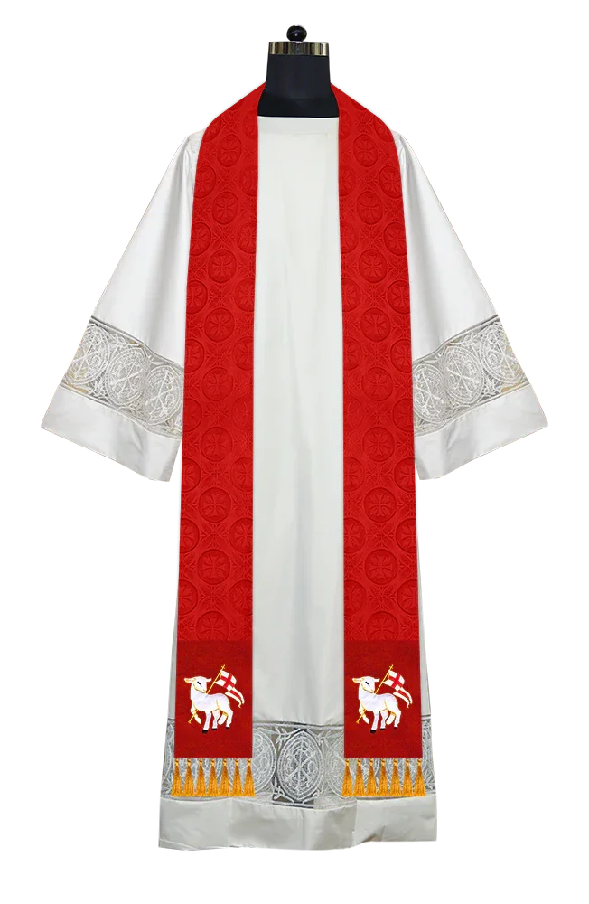 Ordination Stole with Embroidered Spiritual Motif
