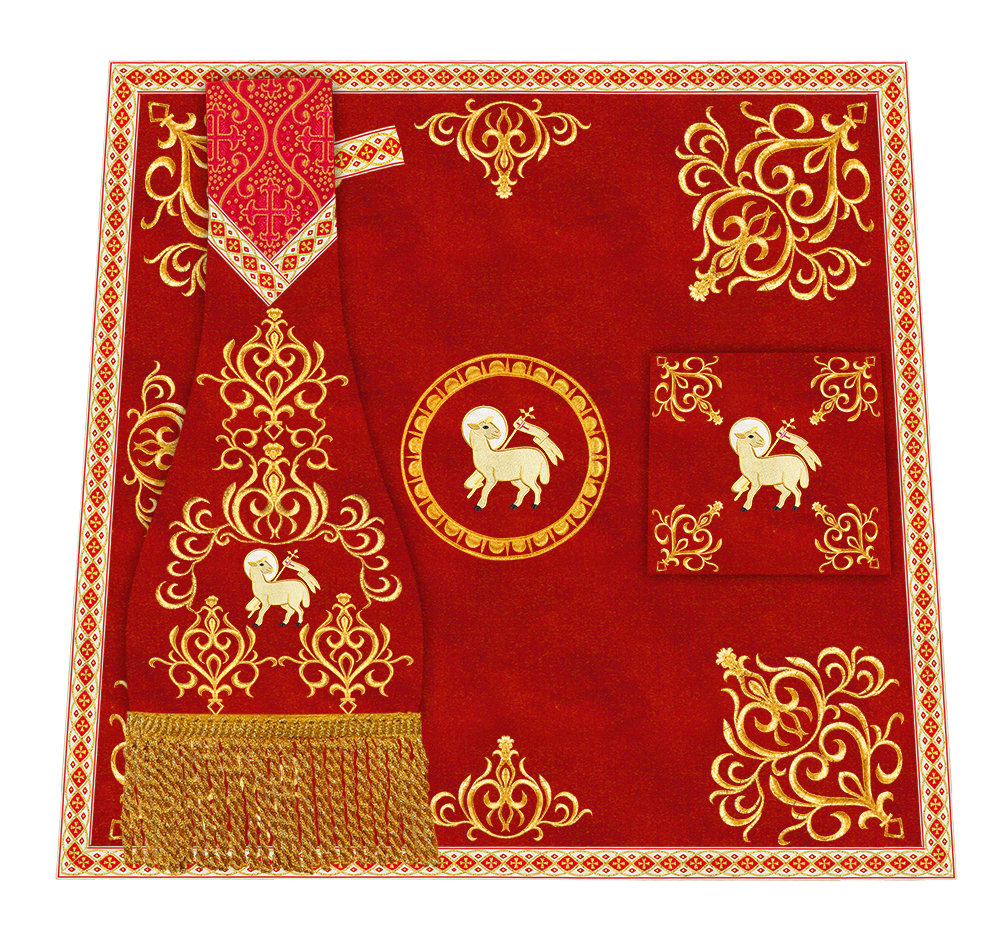 Traditional Fiddleback Vestment With Motifs and Trims