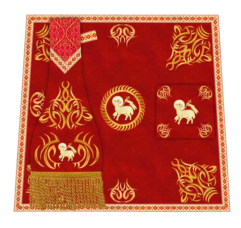 Borromean Chasuble Vestment With Braided Orphrey and Trims