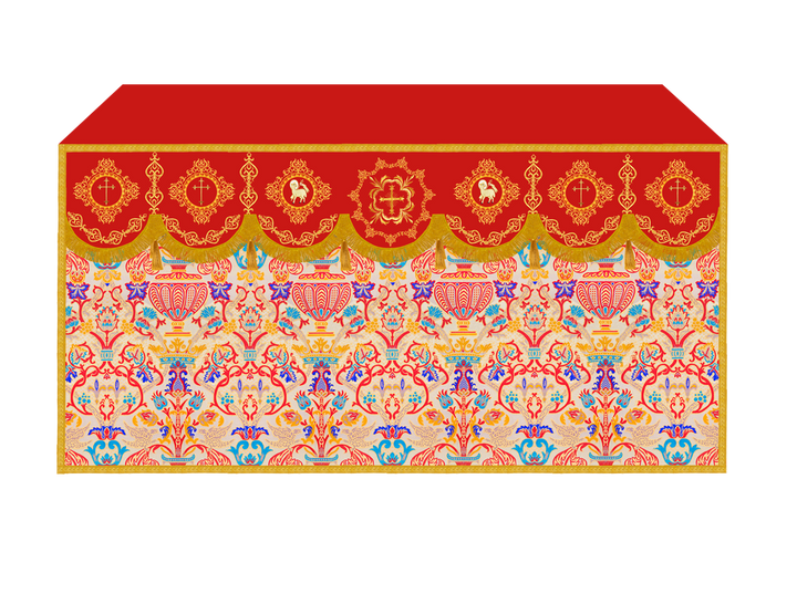 Embroidered Tapestry Altar Cloth with Spiritual Motif
