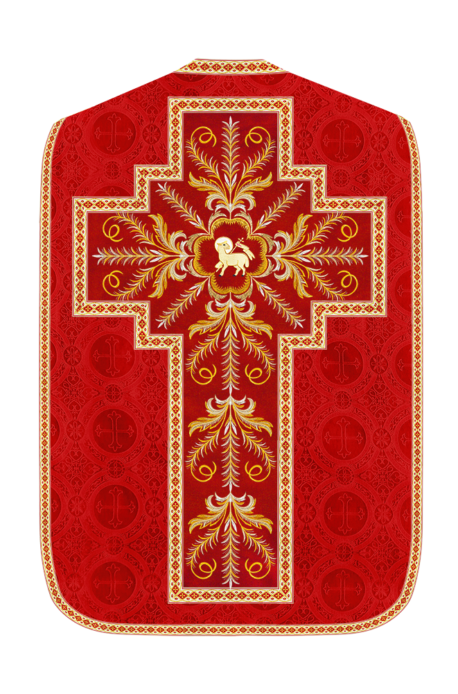 Roman Chasuble Vestment With Detailed Orphrey