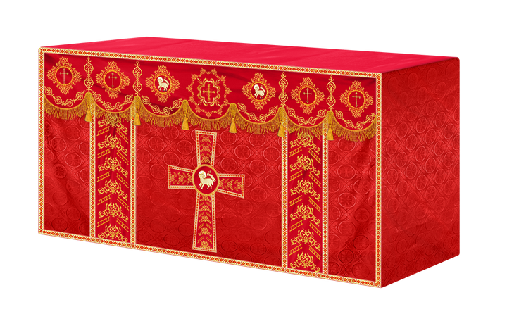 Elegant Altar Cloth with Intricate Orphrey Embroidery & Motif