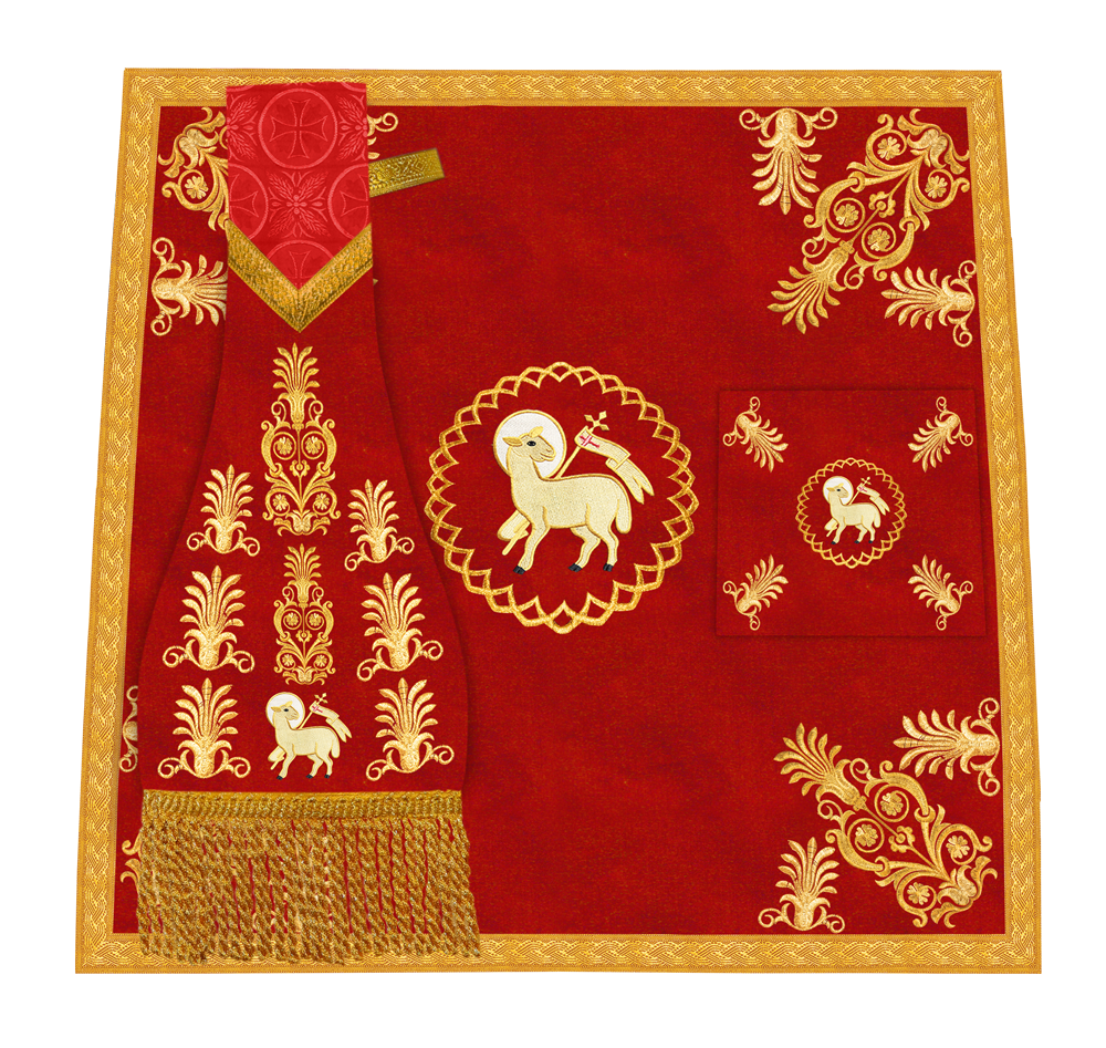 Liturgical Church Mass Set with Ornate Embroidered Details