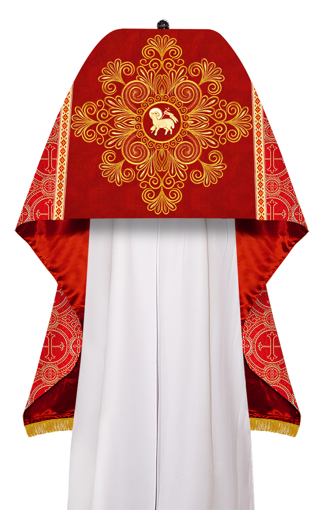 Humeral Veil Vestment with Braided Embroidery and Trims