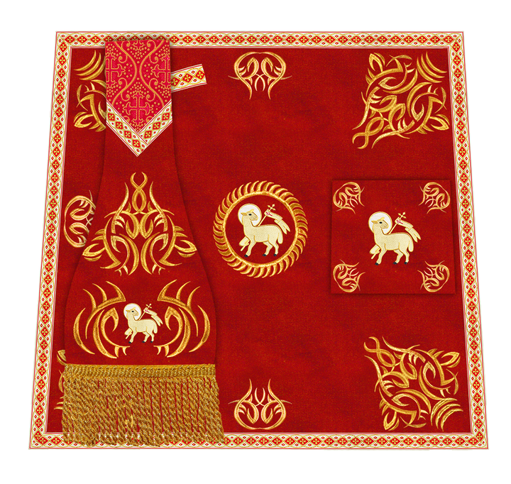 Set of Four Roman Chasuble with Embroidered Trims