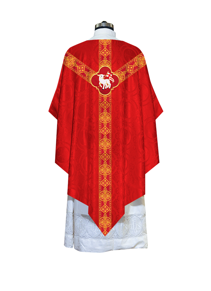 Pugin Chasuble with Braided Lace Orphrey