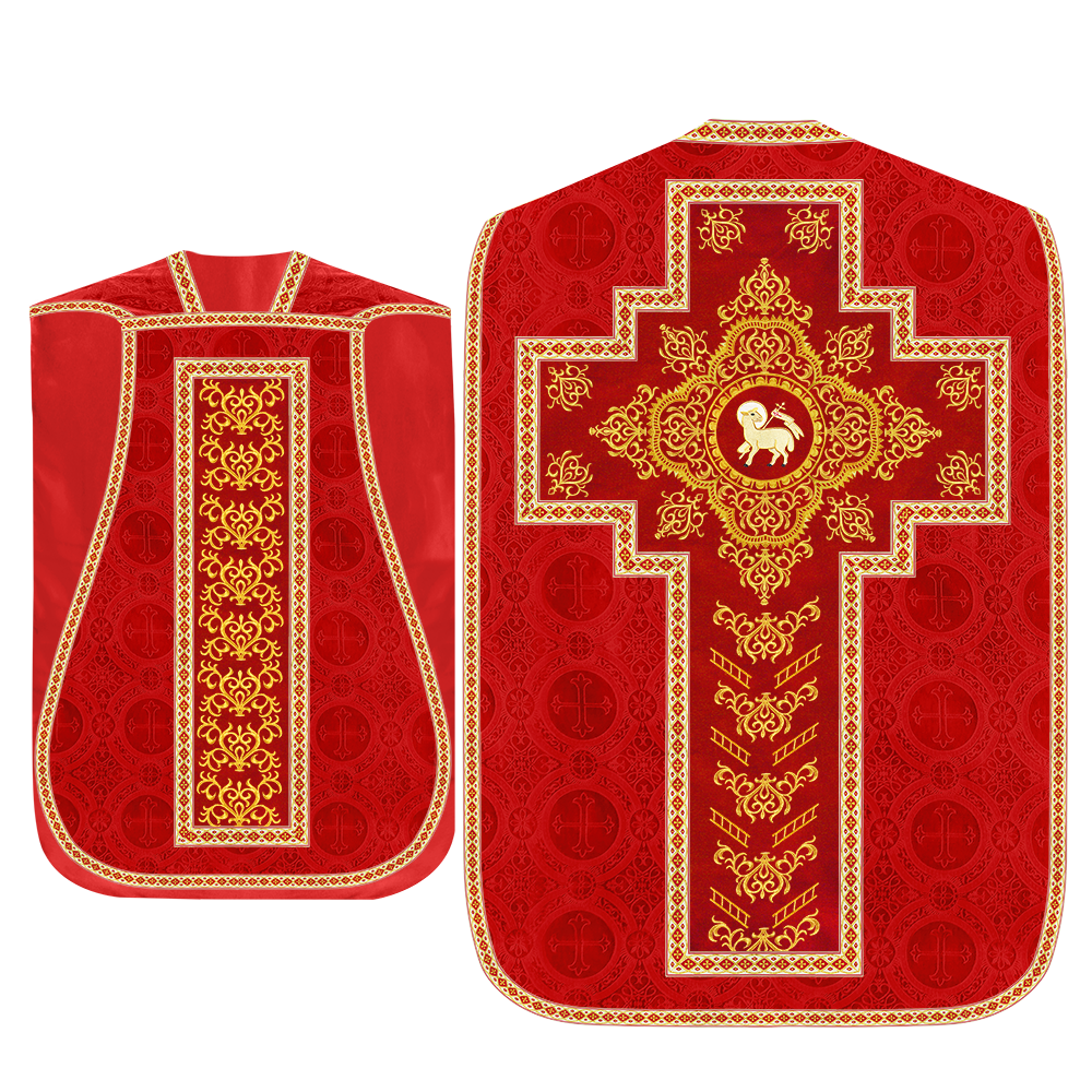 Traditional Fiddleback Vestment With Motifs and Trims