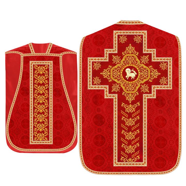 Traditional Fiddleback Vestment With Motifs and Trims