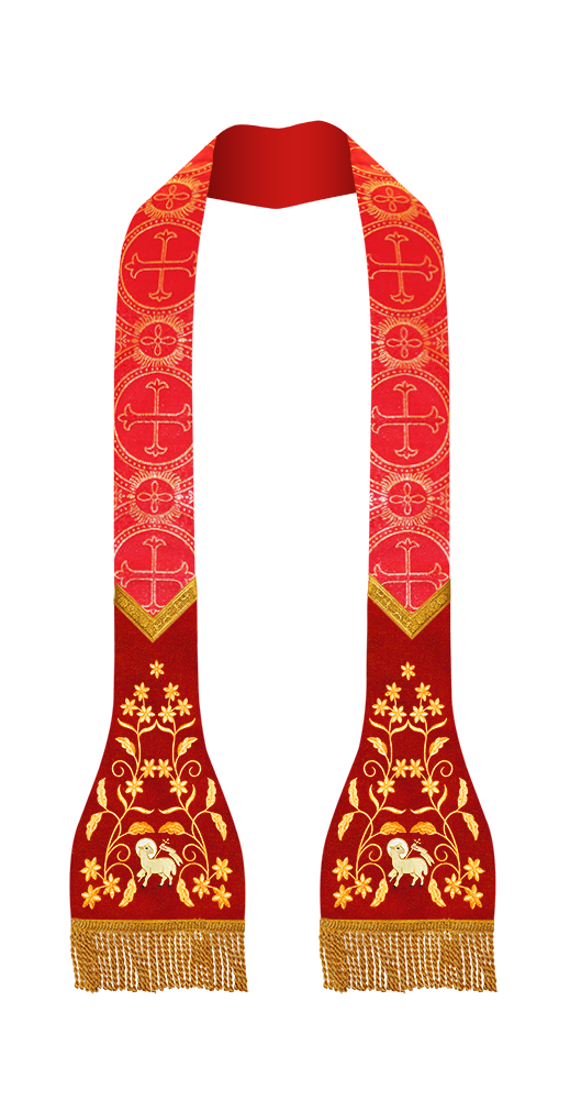 Set of 4 roman stole with floral design