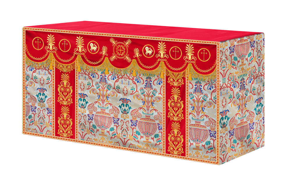 Coronation Tapestry Altar Table Cloth with Embroidered trims
