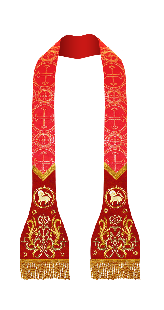 Catholic Stole with embroidery motif