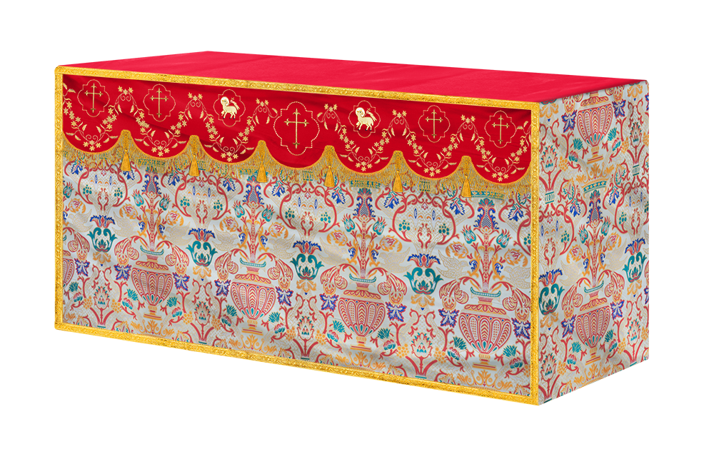 Floral Embroidery Tapestry Altar Cloth with motif