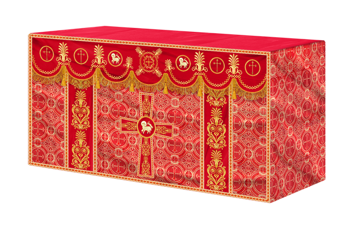Altar Cloth with Embroidered Motif and Trims
