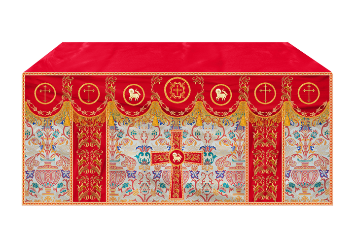 Traditional Tapestry Altar Cloth with Embroidery Details