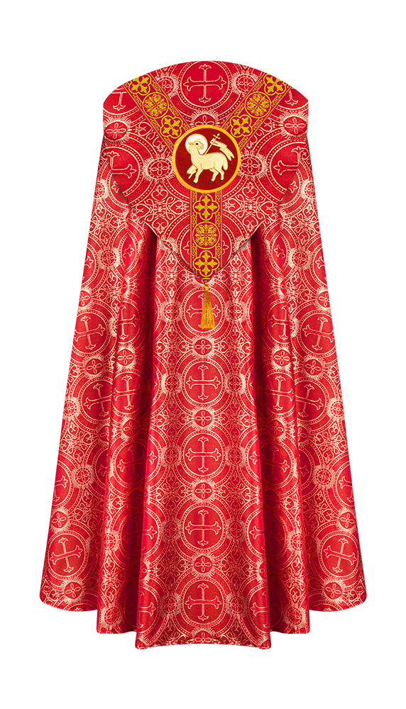 Gothic Cope Vestment with Y Type Braided Trims and Motifs