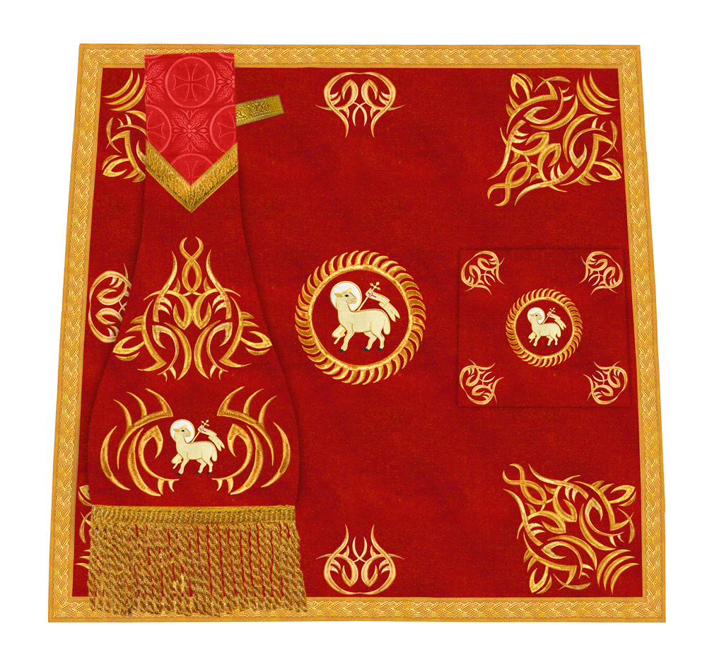 Liturgical Altar Table Cloth with Elegant Embroidery Trims