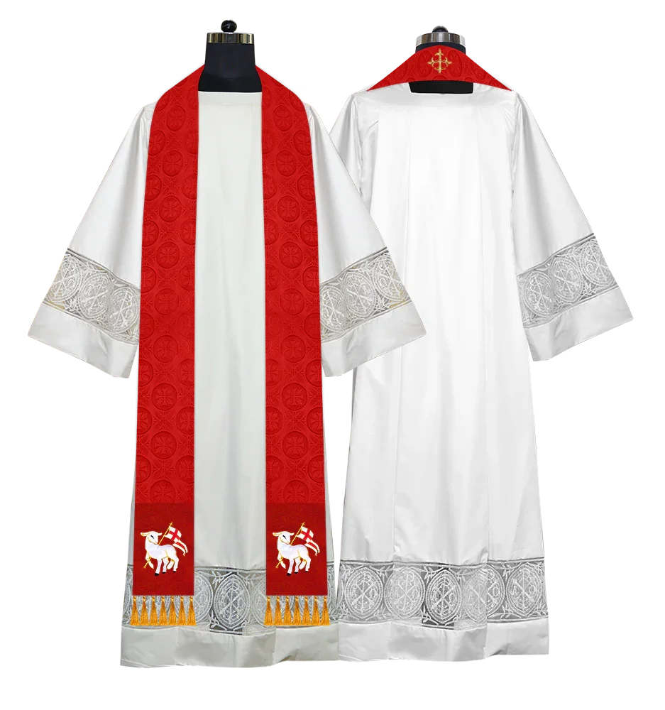 Ordination Stole with Embroidered Spiritual Motif