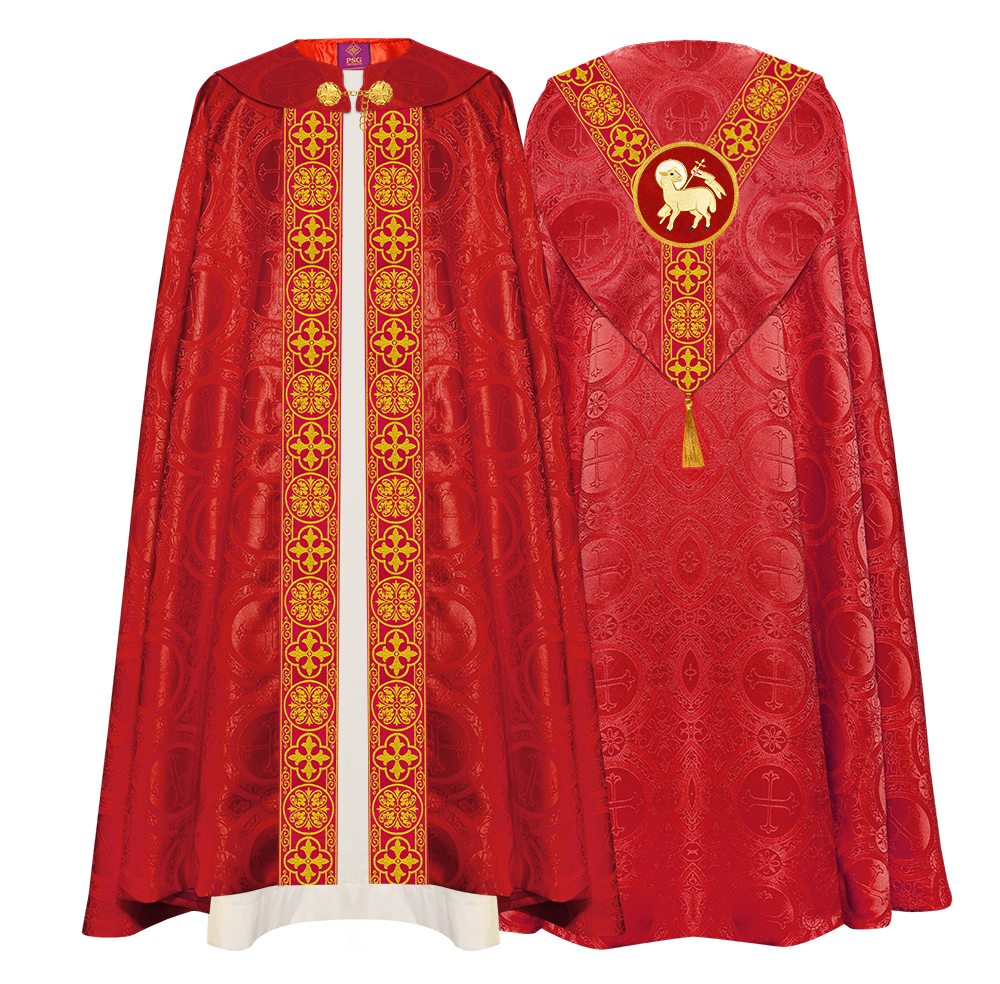 Gothic Cope Vestment with Y Type Braided Trims and Motifs