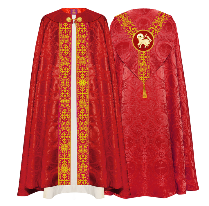 Gothic Cope Vestment with Y Type Braided Trims and Motifs