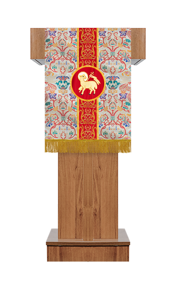 Embroidered Tapestry Pulpit/Lectern with intricate Trim