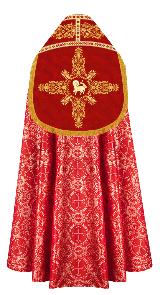 Embroidered Roman Cope with Adorned Spiritual Motif