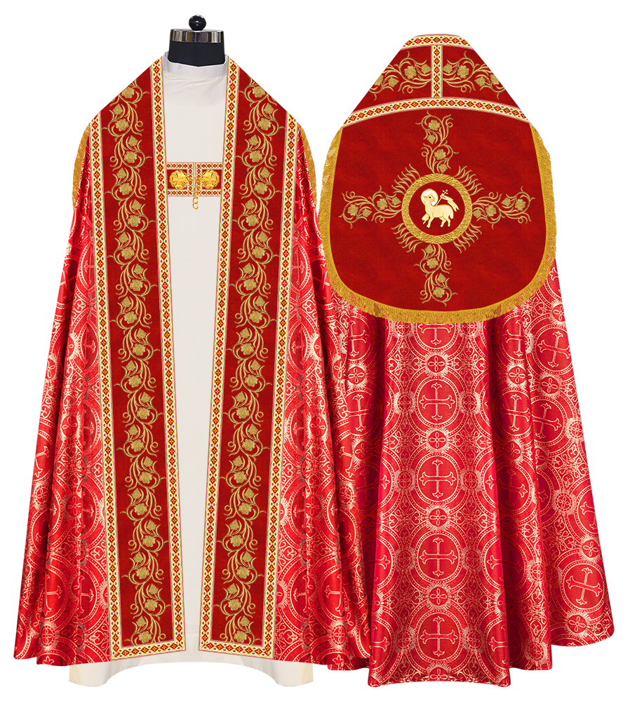 Roman Cope Vestment with Grapes Embroidered trims