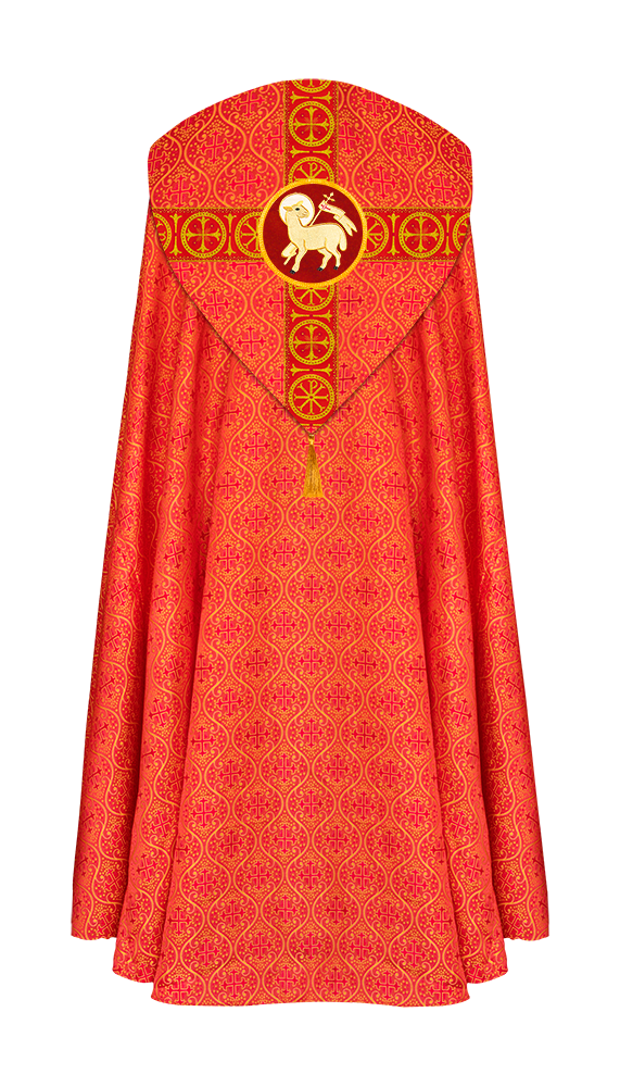 Gothic Cope Vestment with Cross Type Braided Motif