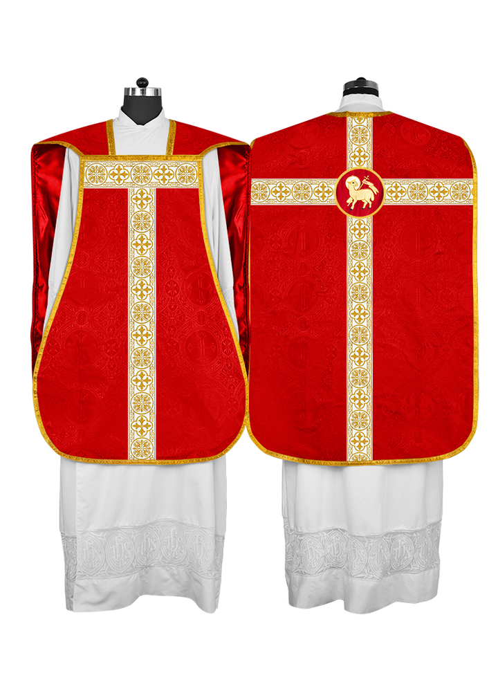 Casulla católica romana con motivo espiritual 