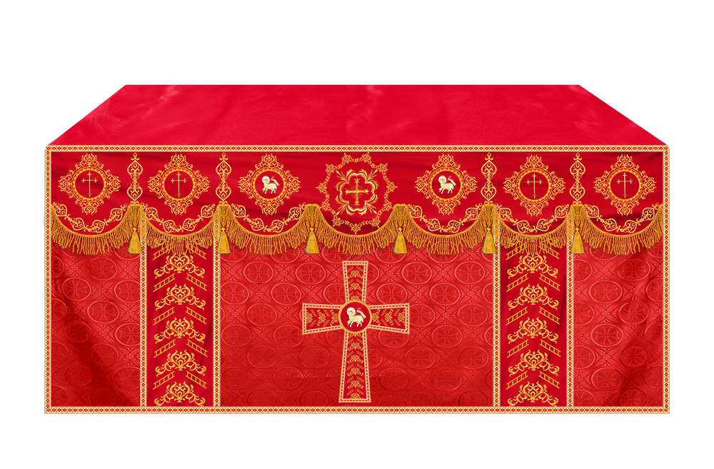 Elegant Altar Cloth with Intricate Orphrey Embroidery & Motif