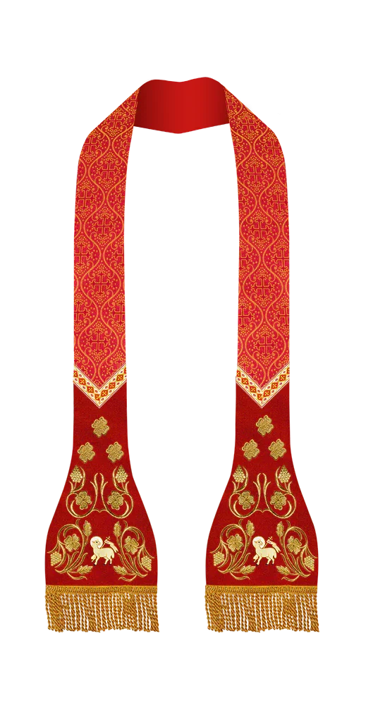 Grapes Embroidered Roman Stole - PSG VESTMENTS