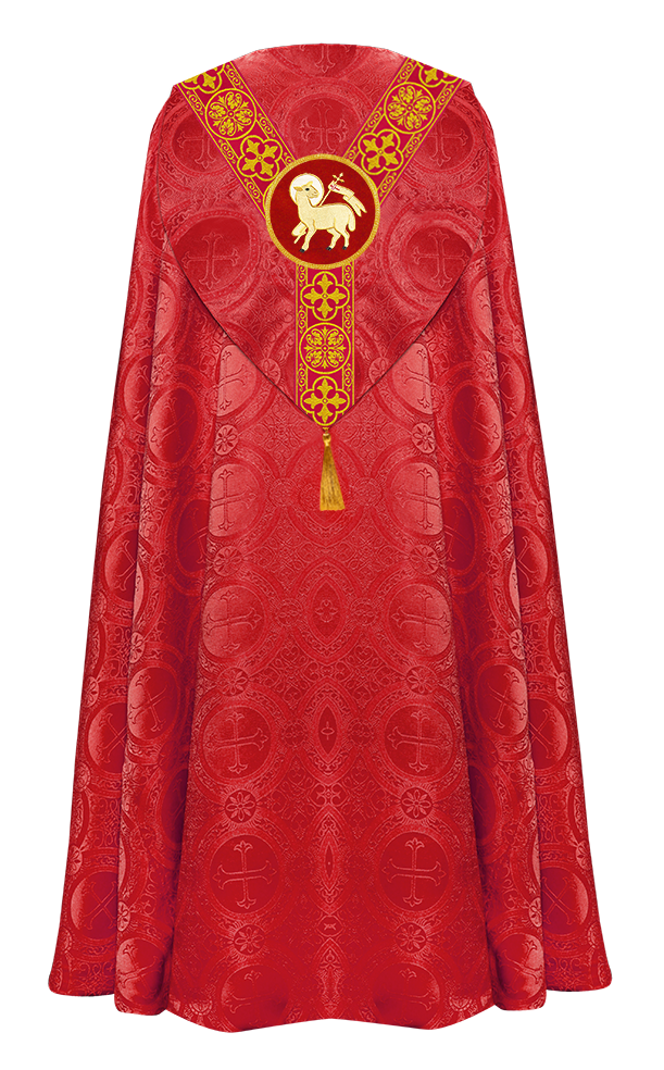 Gothic Cope Vestment with Y Type Braided Trims and Motifs