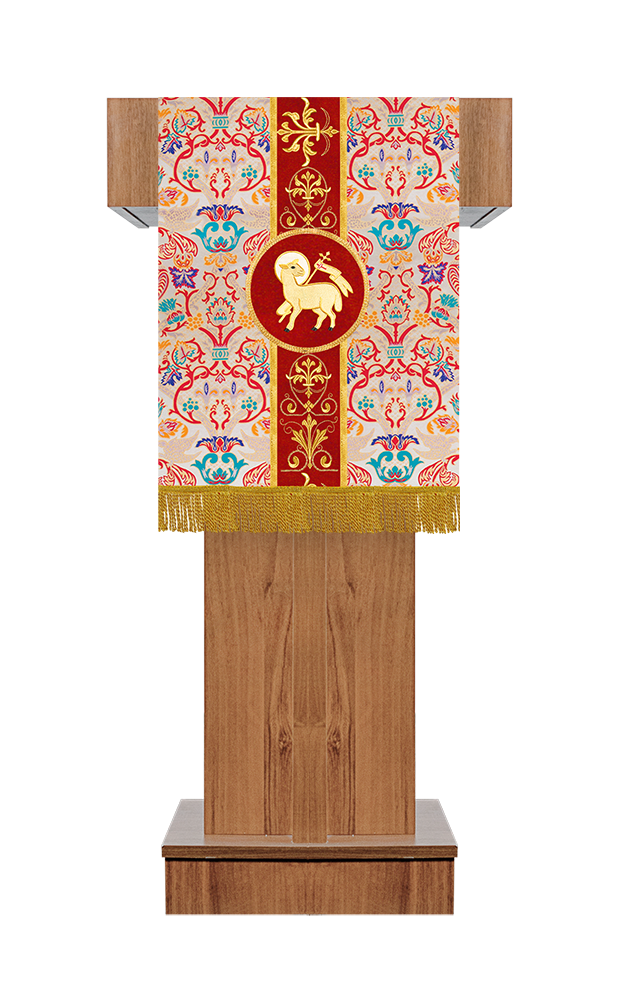 Tapestry Pulpit/Lectern with Ornate embroidered trims