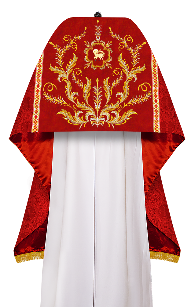 Humeral Veil Vestment with Ornate Embroidery Motif