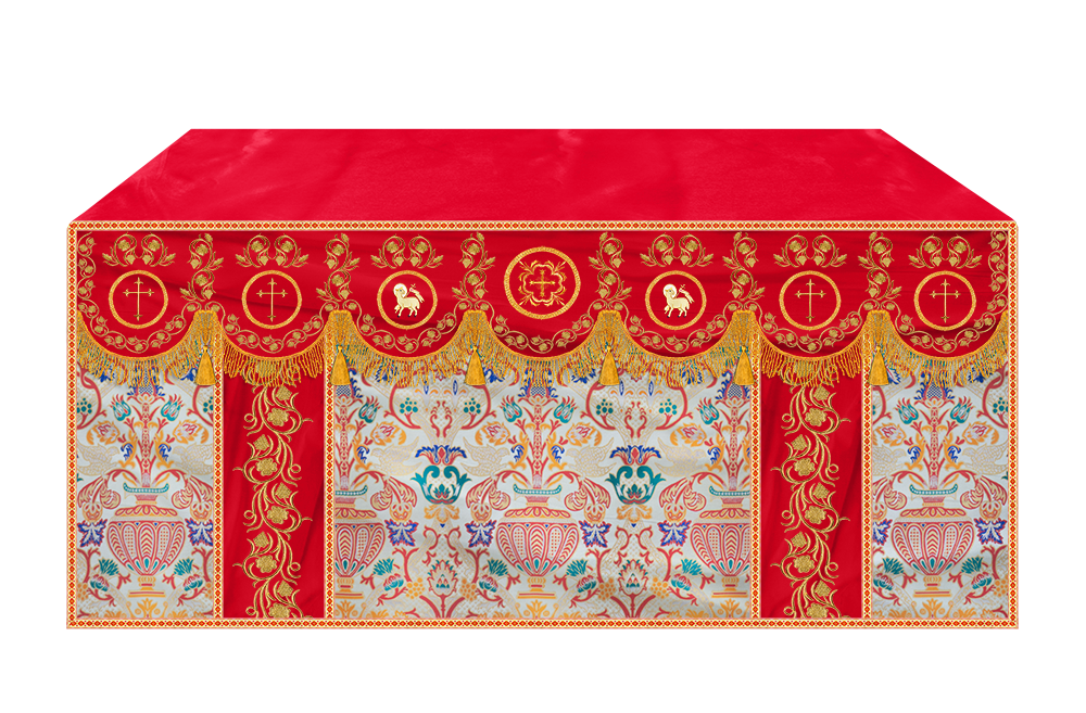Tapestry  Altar Cloth with Liturgical Motif and Trims