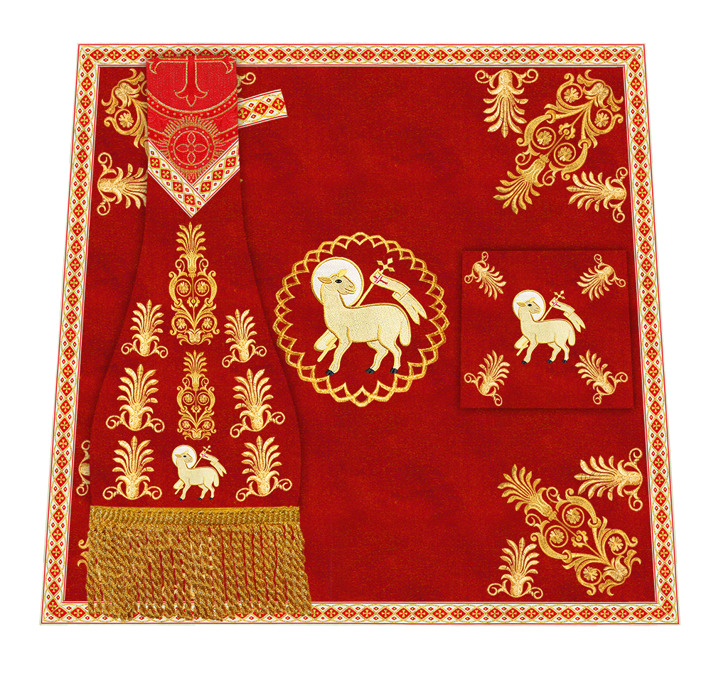 Roman Chasuble Vestments Adorned With Trims