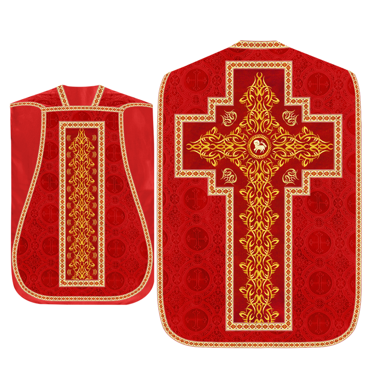 Roman Fiddleback Chasuble With Enhanced Embroidery  & trims