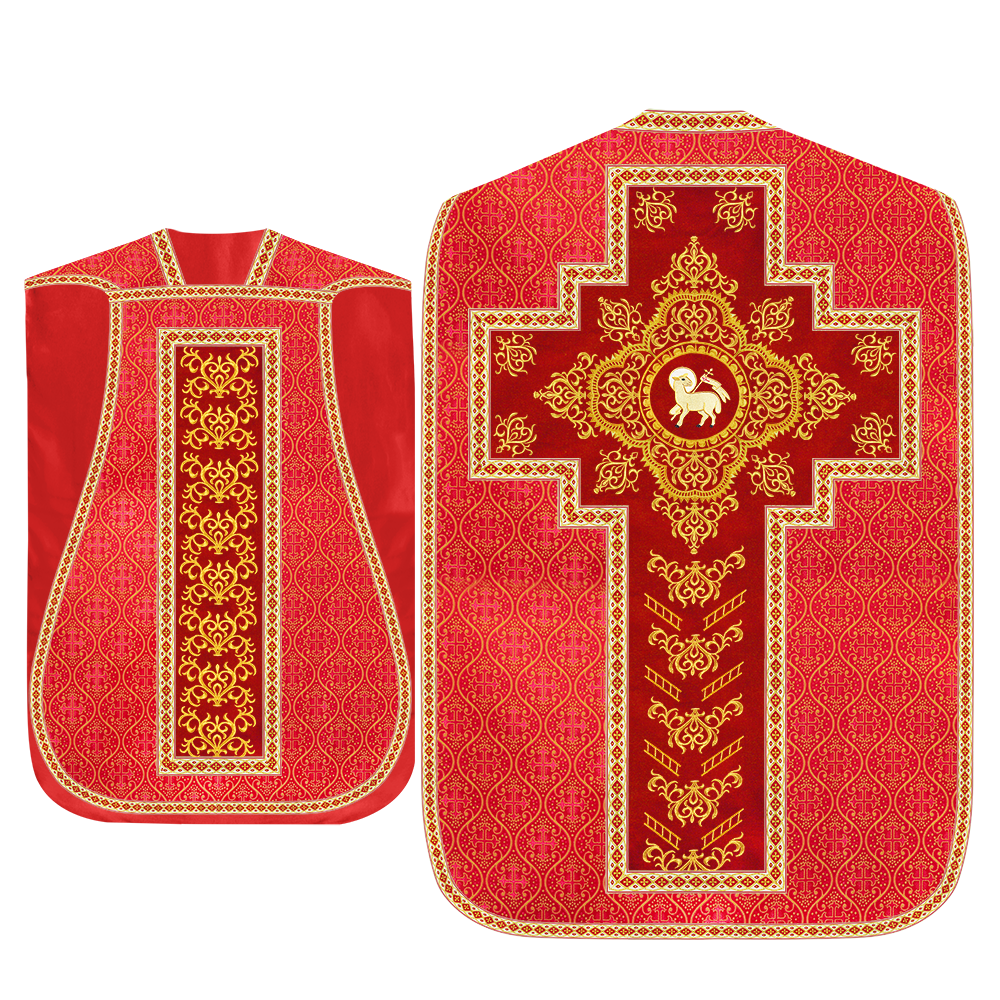 Traditional Fiddleback Vestment With Motifs and Trims