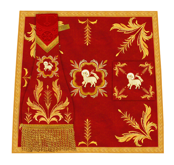 Set of Four Roman Chasuble with liturgical motifs