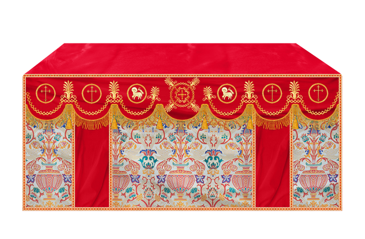 Coronation Tapestry Altar Table Cloth with Embroidered trims