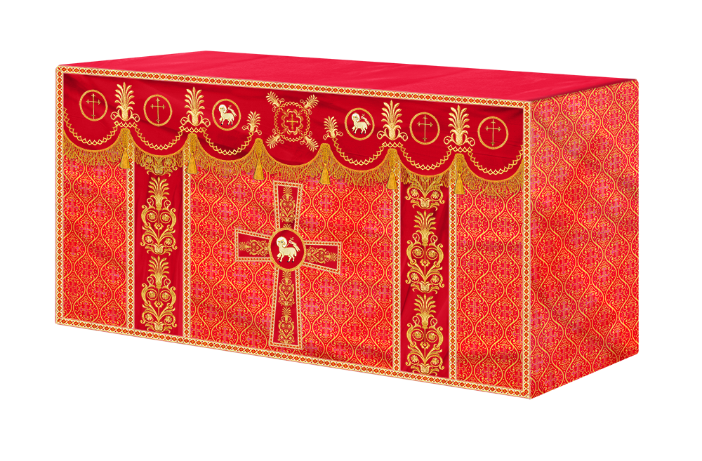 Altar Cloth with Embroidered Motif and Trims
