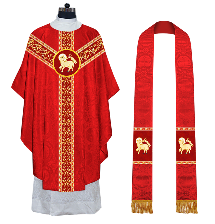 Gothic Chasuble Vestments with embroidery and trims