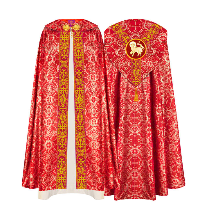 Gothic Cope Vestment with Y Type Braided Trims and Motifs