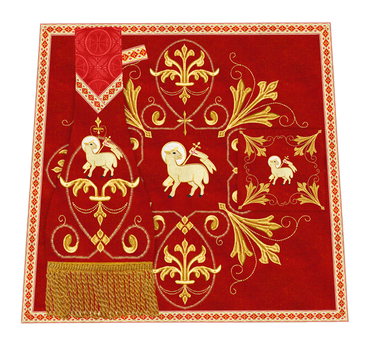 Embroidered Altar mass Set with motif and Trims