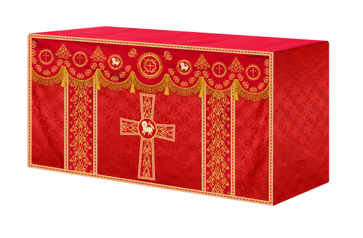 Church Altar Frontal with Ornate Embroidery & Spiritual Motifs