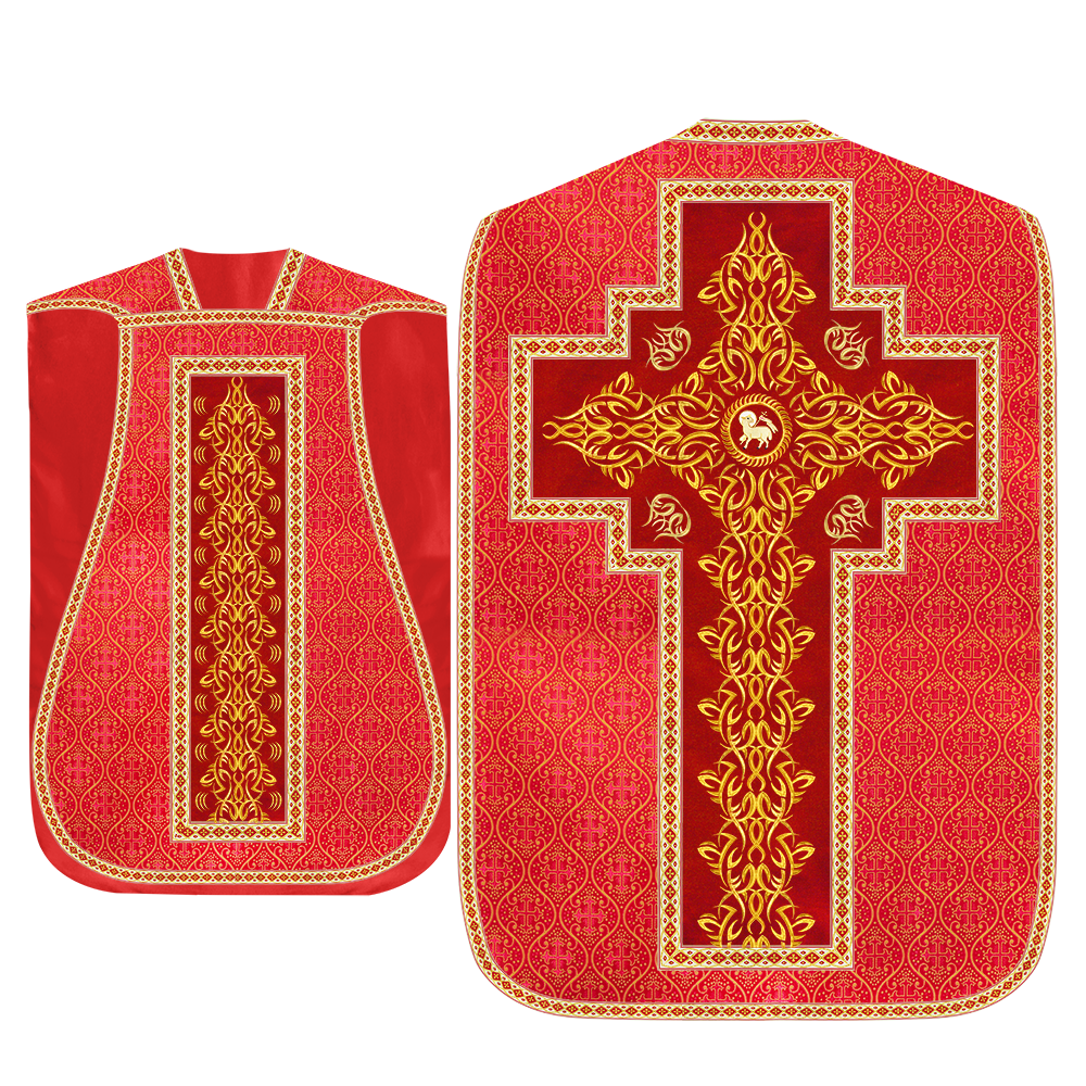 Roman Fiddleback Chasuble With Enhanced Embroidery  & trims